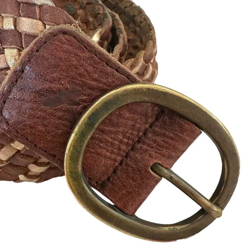 American Eagle Outfitters | Size S/M Metallic Gold Brown Woven Distressed Buckle
